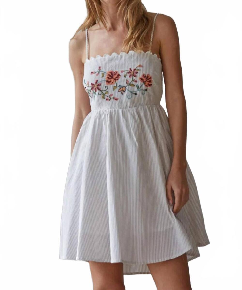 NEW BY TOGETHER women's wildflower picnic mini dress in white